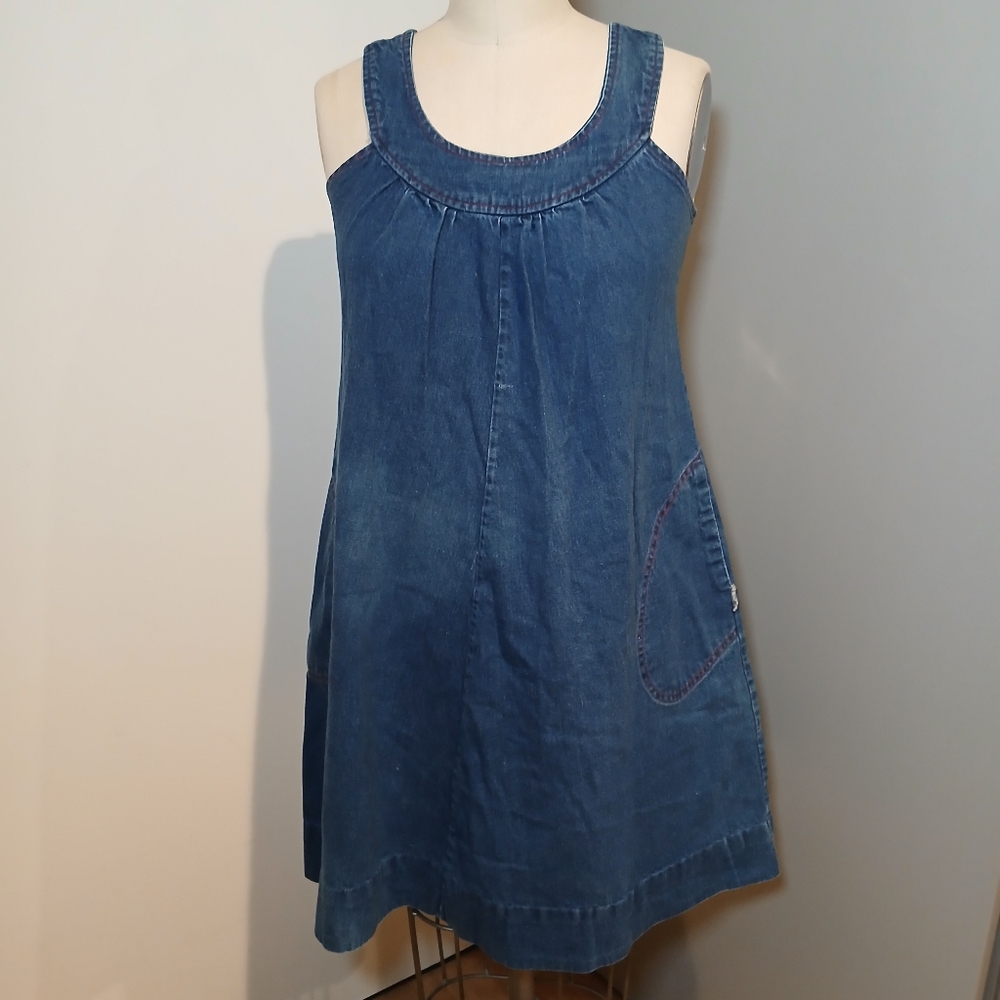 Vintage Prelude Denim Jumper Dress Size 6